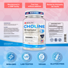 美国制造-首款液体胆碱补充剂 500mg，美国顶级原料 VitaCholine® – 美国认知健康大奖获奖产品 – 更高吸收率 – 支持孕期健康、婴儿大脑发育、肝脏与细胞健康 – 60粒植物胶囊
